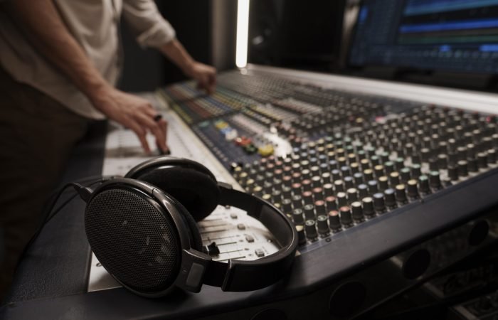 close-up-artist-making-music